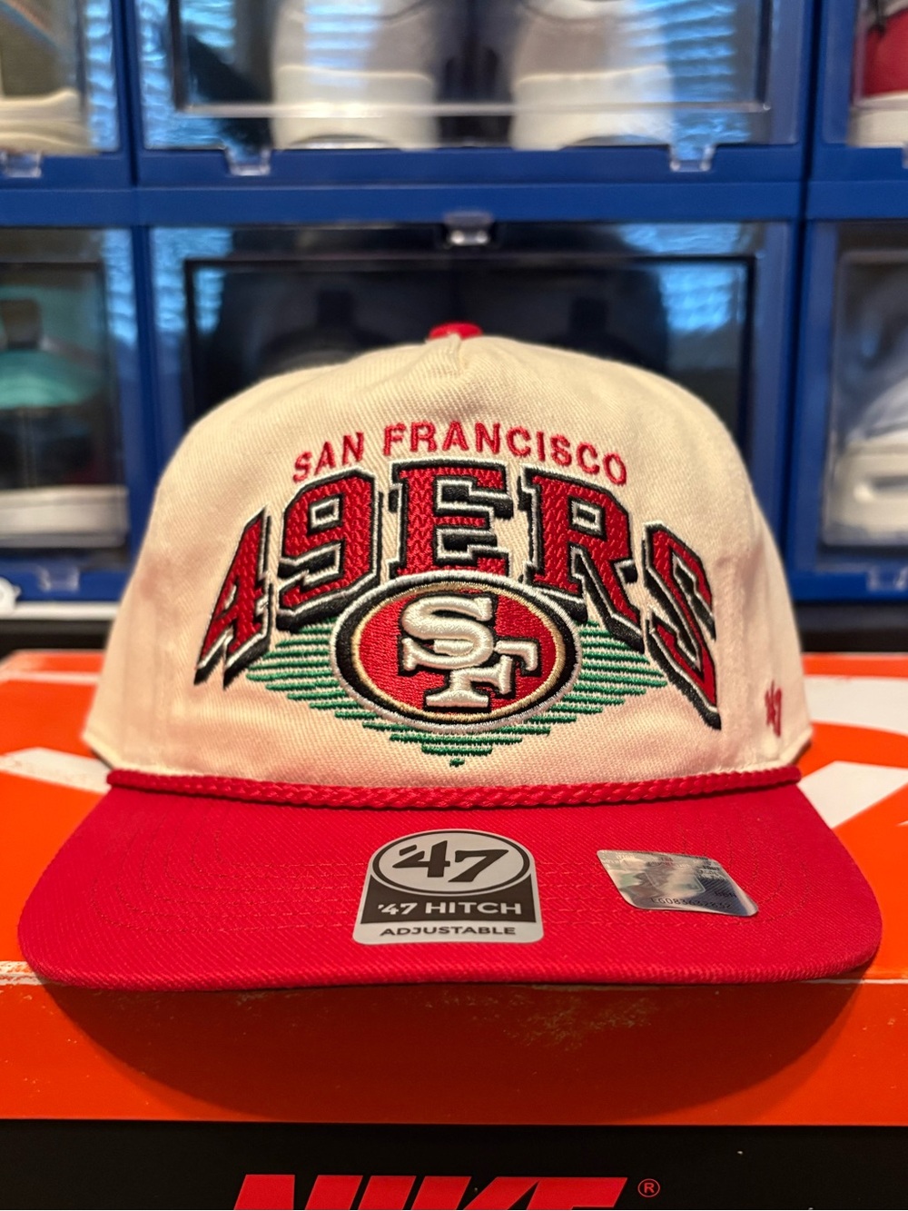 San Francisco 49ers White & Red Embroidered Snapback Hat